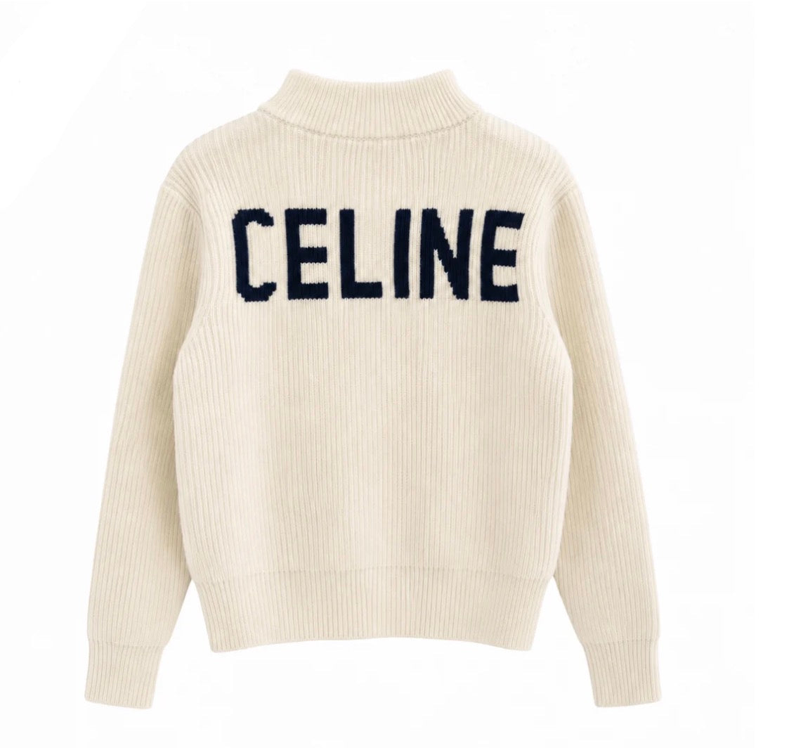 “CE“ Knit Zip Cardigan